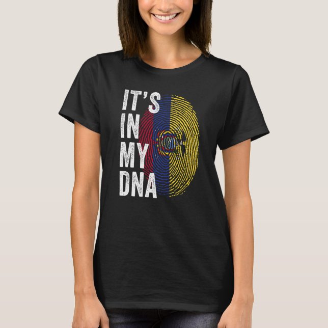 Camiseta Ecuador It's In My DNA Ecuador Fingerprint Ecuador (Anverso)