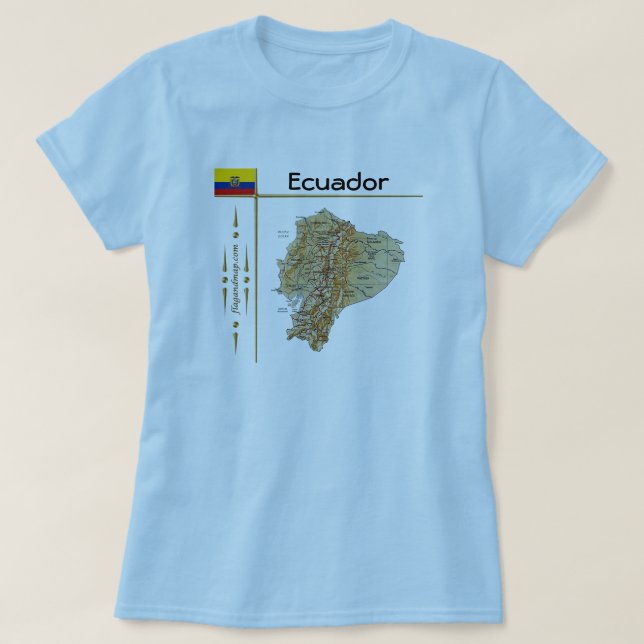 Camiseta Ecuador Mapa + Bandera + Título (Diseño del anverso)