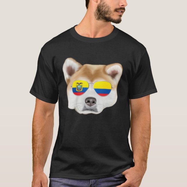 Camiseta Ecuadorian Flag Akita Dog Ecuador Pocket (Anverso)