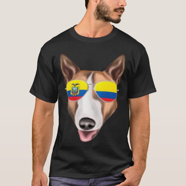 Camiseta Ecuadorian Flag Bull Terrier Dog Ecuador Pocket (Anverso)