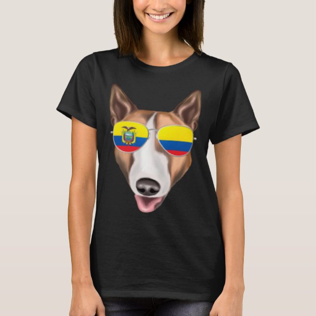 Camiseta Ecuadorian Flag Bull Terrier Dog Ecuador Pocket (Anverso)