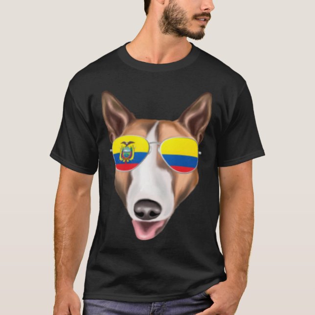 Camiseta Ecuadorian Flag Bull Terrier Dog Ecuador Pocket (Anverso)