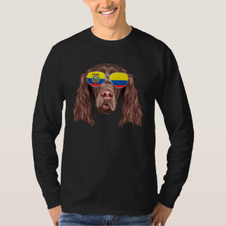 Camiseta Ecuadorian Flag Field Spaniel Dog Ecuador Pocket