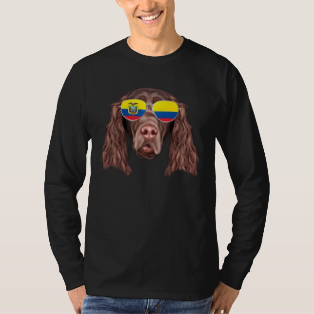 Camiseta Ecuadorian Flag Field Spaniel Dog Ecuador Pocket (Anverso)