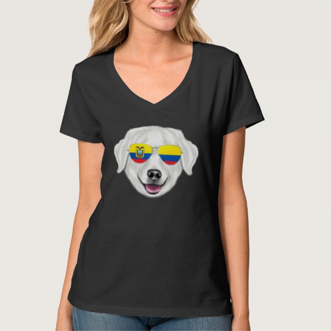 Camiseta Ecuadorian Flag Kuvaszok Dog Ecuador Pocket (Anverso)