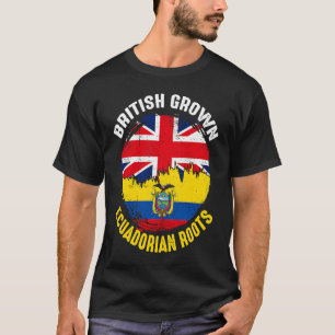 Camiseta Ecuatoriano británico creció con banderas de cosec