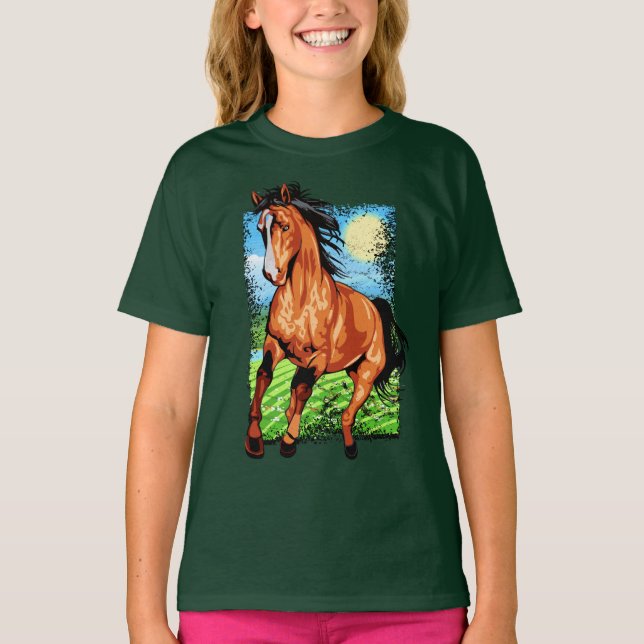 Camiseta Ecuestre - Caballo de Stallion de granja - equitac (Anverso)