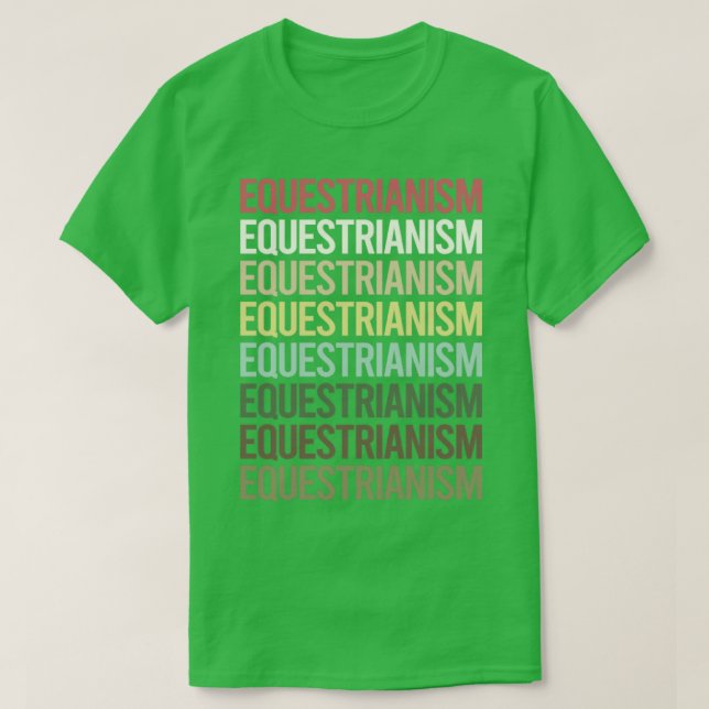 Camiseta Ecuestrianismo de texto colorido caballito de caba (Diseño del anverso)