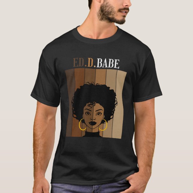Camiseta ED d Babe EdD Doctorado en Educación Negro (Anverso)