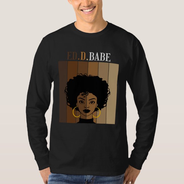 Camiseta ED d Babe EdD Doctorate Degree of Education Black  (Anverso)