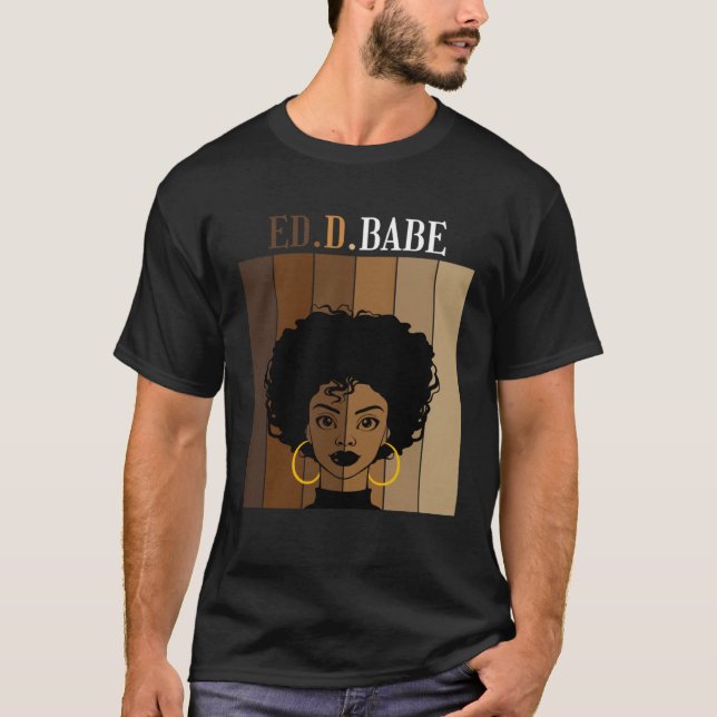 Camiseta ED d Babe EdD Doctorate Degree of Education Black  (Anverso)