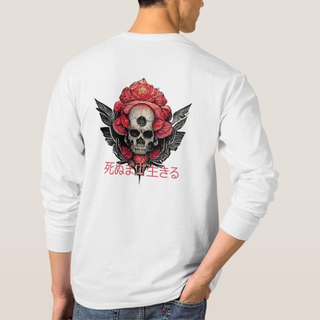Camiseta Ed Easy - Calavera, Rosa, Pistolas, Tatuaje (Reverso)