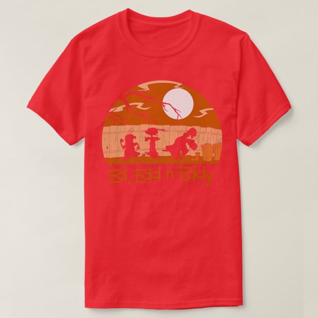 Camiseta Ed, Edd n Eddy Haunted Sunset Silhouette Group (Diseño del anverso)