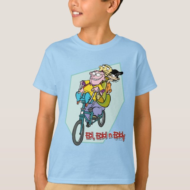 Camiseta Ed, Edd, y Eddy en una bicicleta (Anverso)