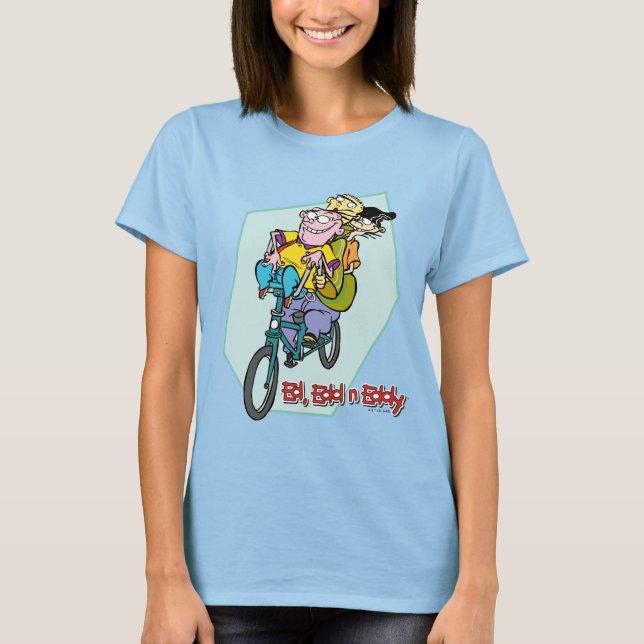 Camiseta Ed, Edd, y Eddy en una bicicleta (Anverso)