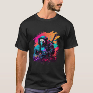 Camiseta Ed Panda Ninja Steampunk Synthwave