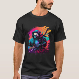 Camiseta Ed Panda Ninja Steampunk Synthwave Baseball