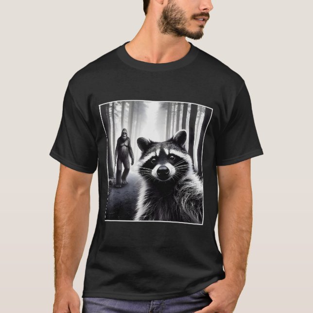 Camiseta Ed Raccoon Selfie With Sasquatch Bigfoot Funny Rac (Anverso)