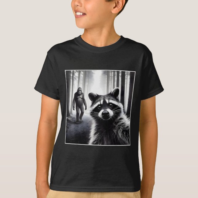 Camiseta Ed Raccoon Selfie With Sasquatch Bigfoot Funny Rac (Anverso)