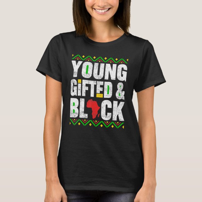 Camiseta ed Young Black Dashiki African Pride History Mes (Anverso)