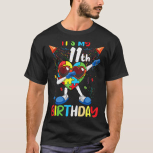 Camiseta Edad 11 años Cumpleaños Dab Corazón Puzzle Autismo