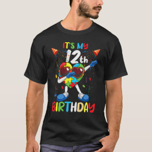 Camiseta Edad 12 años de nacimiento Dab corazón rompecabeza