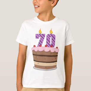 Camiseta Edad 70 en el pastel de cumpleaños