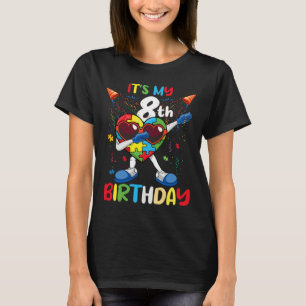 Camiseta Edad 8 Dab Corazón Nacido Rompecabezas Autismo Con
