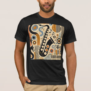 Camiseta Edad de Jazz de Mediados del Siglo Minimalista Art