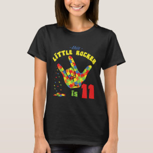 Camiseta Edad de Rocker 11 Nacimiento Rompecabezas Autismo