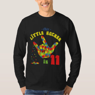 Camiseta Edad de Rocker 11 Nacimiento Rompecabezas Autismo 