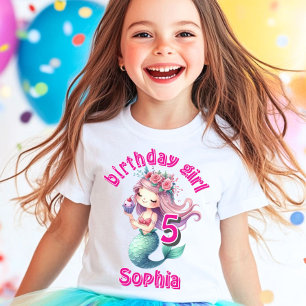 Camiseta Edad de sirena nombre cumpleaños  