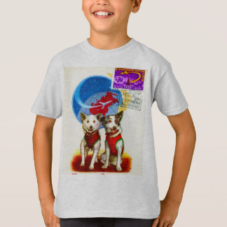 CAMISETA EDAD ESPACIAL DE RETRO (ASTRONAUTAS DE PERRO)