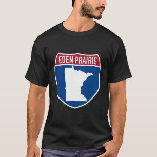 Camiseta Eden Prairie Mapa de Minnesota Carretera Rótulo in
