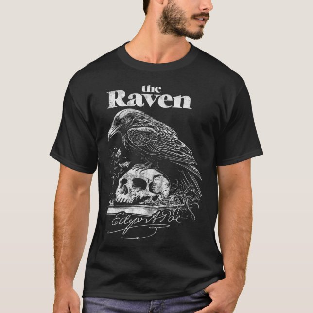 Camiseta Edgar Allan Poe El Raven Nevermore Ret (Anverso)