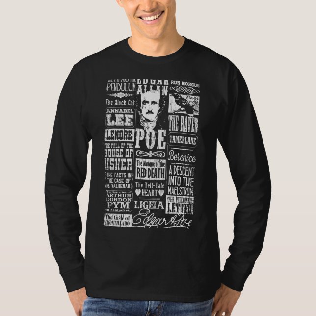 Camiseta Edgar Allan Poe Poems cita literatura ravada (Anverso)