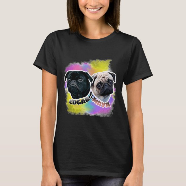 Camiseta Edgar &amp; Maya PewDiePie Pugs 518 (Anverso)