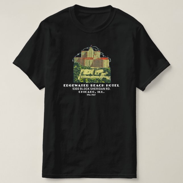 Camiseta Edgewater Beach Hotel, Chicago, Illinois (Diseño del anverso)