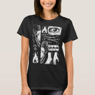 Camiseta Edgia gótica Grunge Baphomet Objetos Sharp emo・
