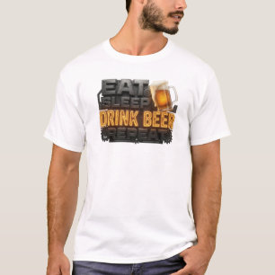 Camiseta Edgy Blanco COME DORMIR BEBER CERVEZA REPETIR 2 BG