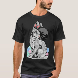 Camiseta Edgy Easter Bunny Palm Trees