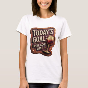 Camiseta Edgy Gold con lema de HOY BEBER BUEN VINO