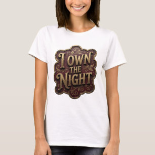Camiseta Edgy Gold con lema 'YO DOMINO LA NOCHE'