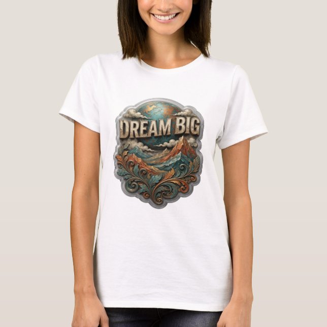 Camiseta Edgy Gold DREAM BIG Statement (Anverso)