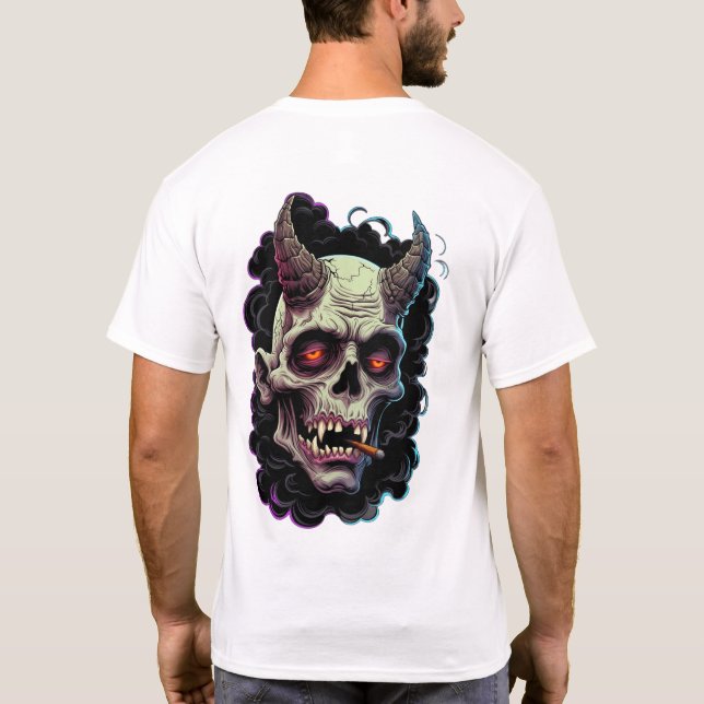 Camiseta Edgy Horned Oni Monster graphic (Reverso)