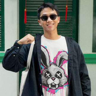 Camiseta Edgy Horror Bunny T-Shirt - Calle urbana