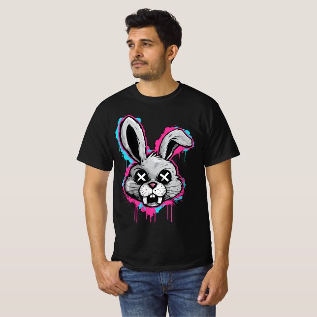 Camiseta Edgy Horror Bunny T-Shirt - Calle urbana (Anverso completo)
