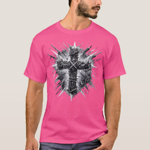 Camiseta Edgy Punk Art Style Cruz cristiana Lightning Thor