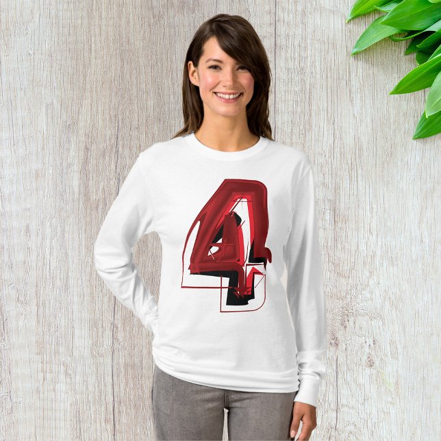 Camiseta Edgy Resumen rojo y negro número 4 (Subido por el creador)