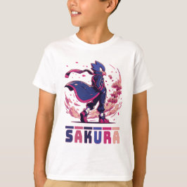 Camiseta Edgy Sakura Warrior Bird Anime Illustration